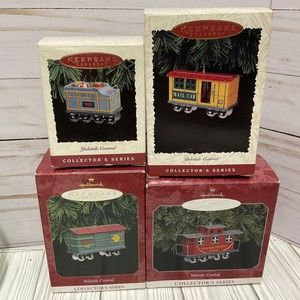 Hallmark Keepsake Yuletide Central Train- Pressed Tin #2 #3 #4 #5